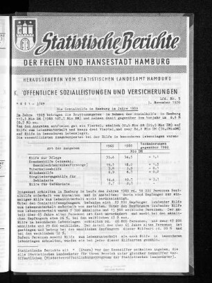 Die Sozialhilfe in Hamburg im Jahre 1969 : Lfd. Nr. 5