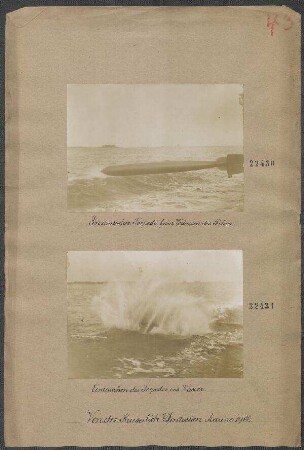 Eintauchen des Torpedos ins Wasser