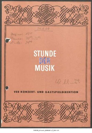 Stunde der Musik [...] Igor Oistrach - Violine