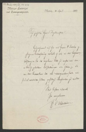 Brief an Friedrich Lux : 10.04.1891