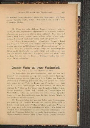 Deutsche Wörter auf froher Wanderschaft