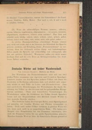 Deutsche Wörter auf froher Wanderschaft