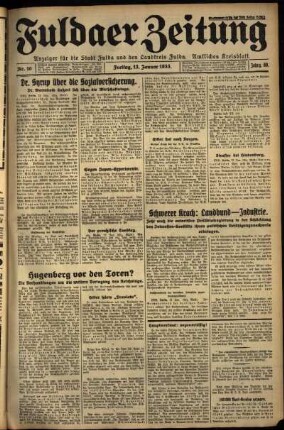 Ausgabe vom Freitag, den 13. Januar 1933.