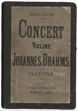 Violinkonzert D-Dur, Op. 77, Partitur
