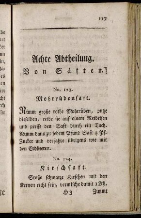Achte Abtheilung. Von Säften.
