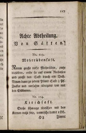 Achte Abtheilung. Von Säften.