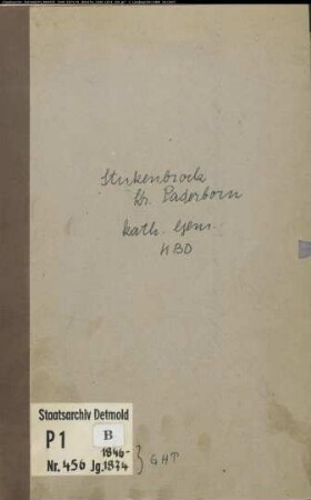 Kirchenbuchduplikat der katholischen Gemeinde Stukenbrock, Kreis Paderborn (GHT 1846-1874) (Gemeinde: Katholische Gemeinde Stukenbrock)