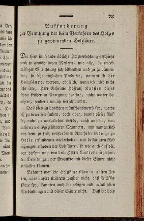 [2.] Aufforderung zur Benutzung der beim Verkohlen des Holzes zu gewinnenden Holzsäure.