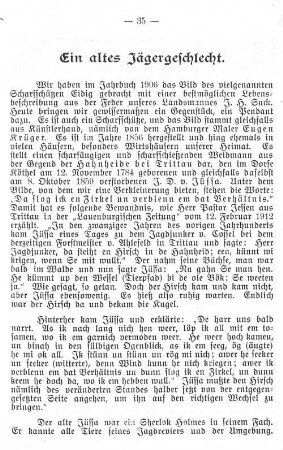 Ein altes Jägergeschlecht.