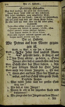 Die 26. Historie. Wie Petrus auf dem Meere gegangen ist. - Die 32. Historie. Vom verlohrnen Sohne.