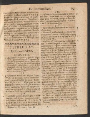 Titulus XV. De Commodato
