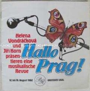 Programmheft zum Gastspiel der musikalischen Revue "Hallo Prag" im Palast der Republik