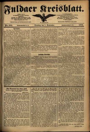 Ausgabe vom Dienstag, den 05. September 1905.