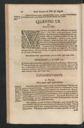 Quaestio VII. De Scientia Dei.