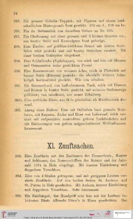 XI. Zunftsachen (Nr. 303 - 321)