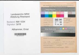 Entnazifizierung Ernst Althammer , geb. 23.09.1914 (Oberfeldwebel)