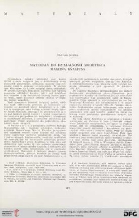 Materiały do działalności architekta Marcina Knakfusa