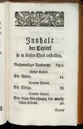 Inhalt der Capitel so in diesem Theil enthalten.