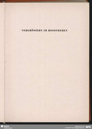 Vergrössern im Besonderen