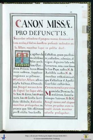 10r >Canon missae pro defunctis<.
