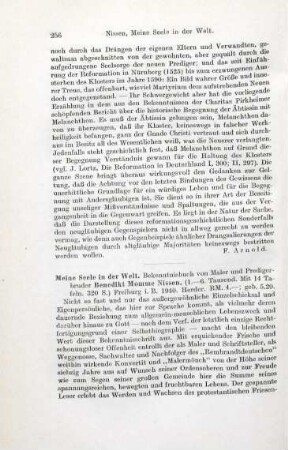256-257 [Rezension] Nissen, Benedikt Momme, Meine Seele in der Welt