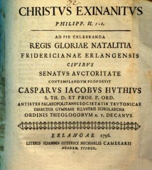Christus exinanitus : Philipp. II, 5 - 8