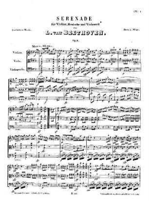 Beethoven's Werke. 58 = Serie 7: Trios für Violine, Bratsche und Violoncell, Serenade : op. 8
