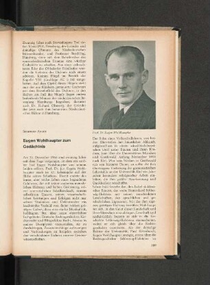 Eugen Wohlhaupter zum Gedächtnis.