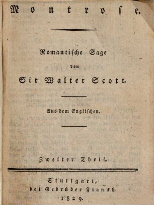 Montrose : romantische Sage, 2