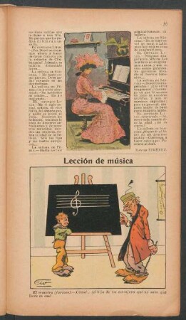 Lección de música - [Viñeta cómica]