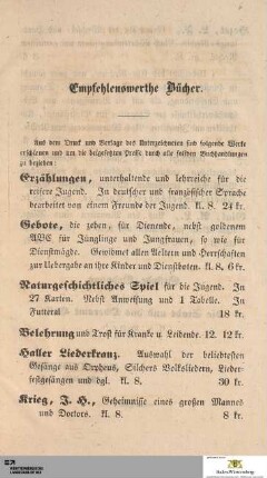 Empfehlenswerthe Bücher