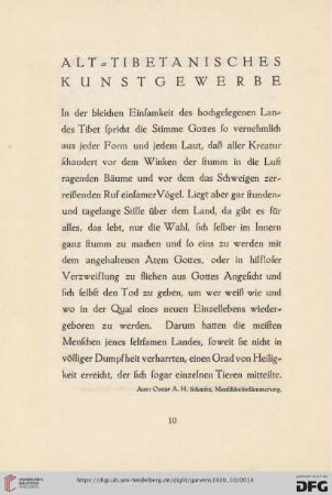 Alt-tibetanisches Kunstgewerbe