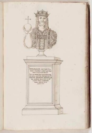 Bildnisbüste des byzantinischen Kaisers Thomas, in: Series continuata omnium Imperatorum [...], Bd. 3, Bl. 40