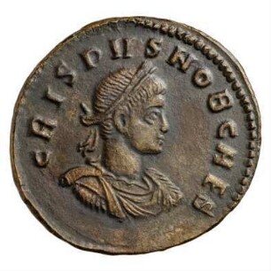 Münze, Follis, Aes 2, 317 n. Chr.