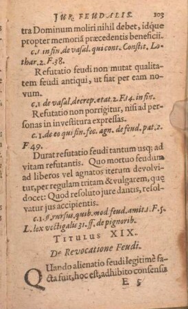 Titulus XIX. De Revocatione Feudi.