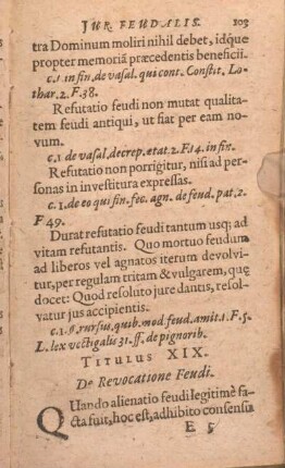 Titulus XIX. De Revocatione Feudi.