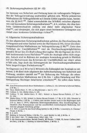 a) Allgemeine Sicherungsmaßnahmen