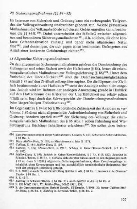 a) Allgemeine Sicherungsmaßnahmen