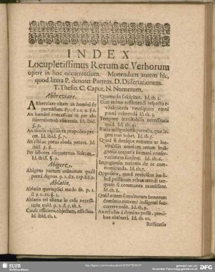 Index Locupletissimus Rerum ac Verborum opere in hoc occurentium
