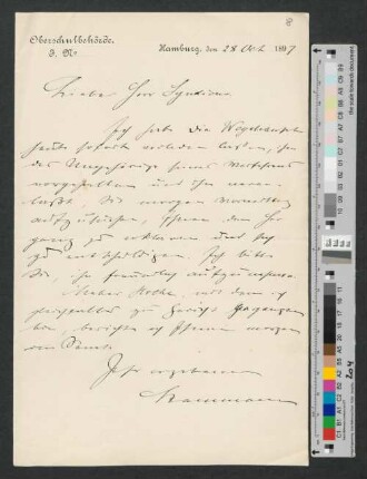 Brief an Werner von Melle