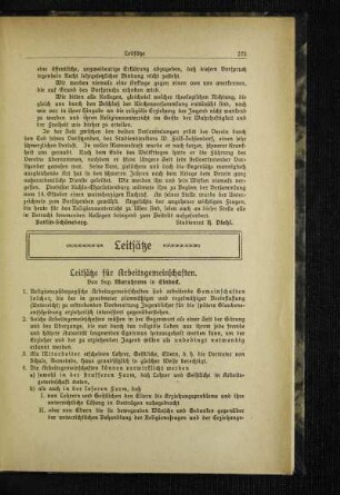 Leitsätze für Arbeitsgemeinschaften
