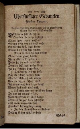 Uberflüssiger Gedancken Fünftes Dutzent.