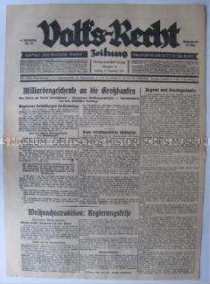 Regionale Wochenzeitung des Sparerbundes Sachsen u.a. zur Regierungskrise