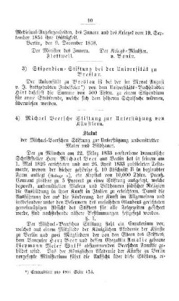 Stipendien-Stiftung bei der Universität zu Breslau : [I. Akademien und Universitäten]