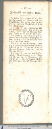 Finsternisse des Jahrs 1845.