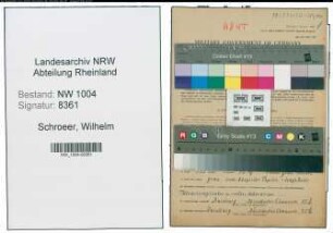 Entnazifizierung Wilhelm Schroeer , geb. 10.05.1880 (Aufseher)