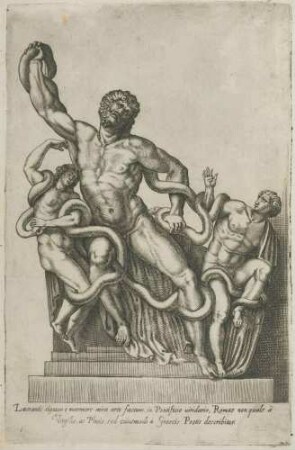 Laokoon (aus: Antiquarum statuarum urbis Romae Primus et secundus liber, [Rom 1585], Tafel 1)