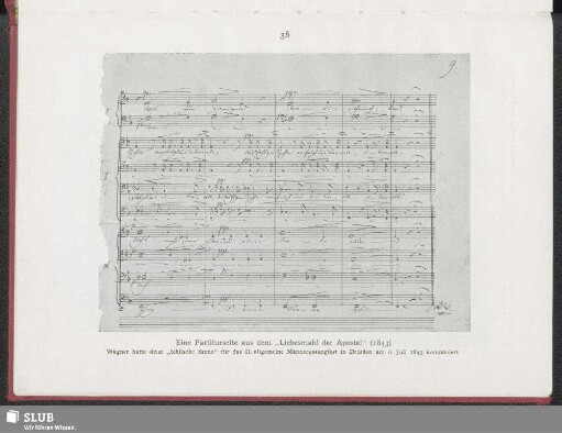 Eine Partiturseite aus dem "Liebesmahl der Apostel" (1843)