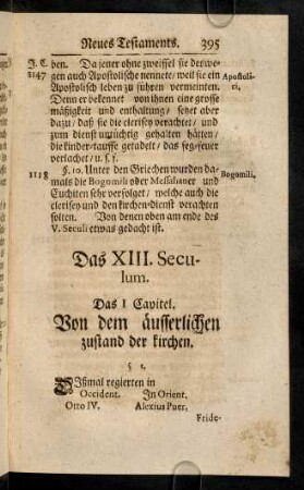 395-411, Das XIII. Seculum