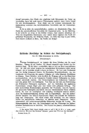 Kritische Streifzüge im Gebiete der Sozialpädagogik : (Fortsetzung)